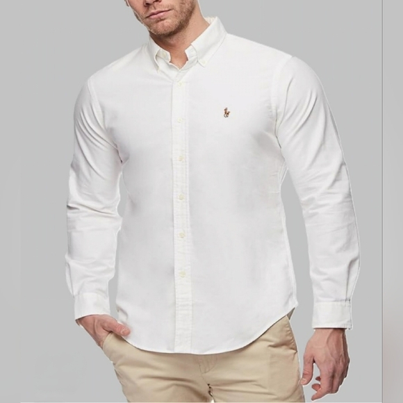 Ralph Lauren Men's Slim Fit Stretch Oxford Cotton Button Down Shirt Size M - Picture 10 of 10